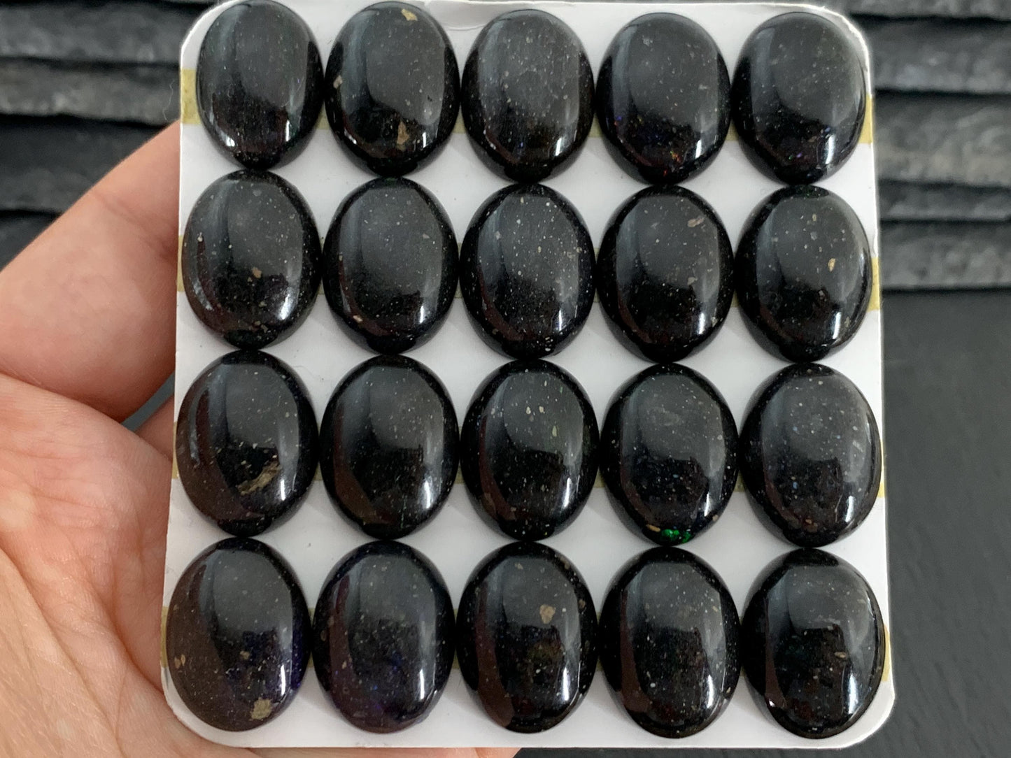 Black Opal oval 15x20mm cabochon- Andamooka Australia-