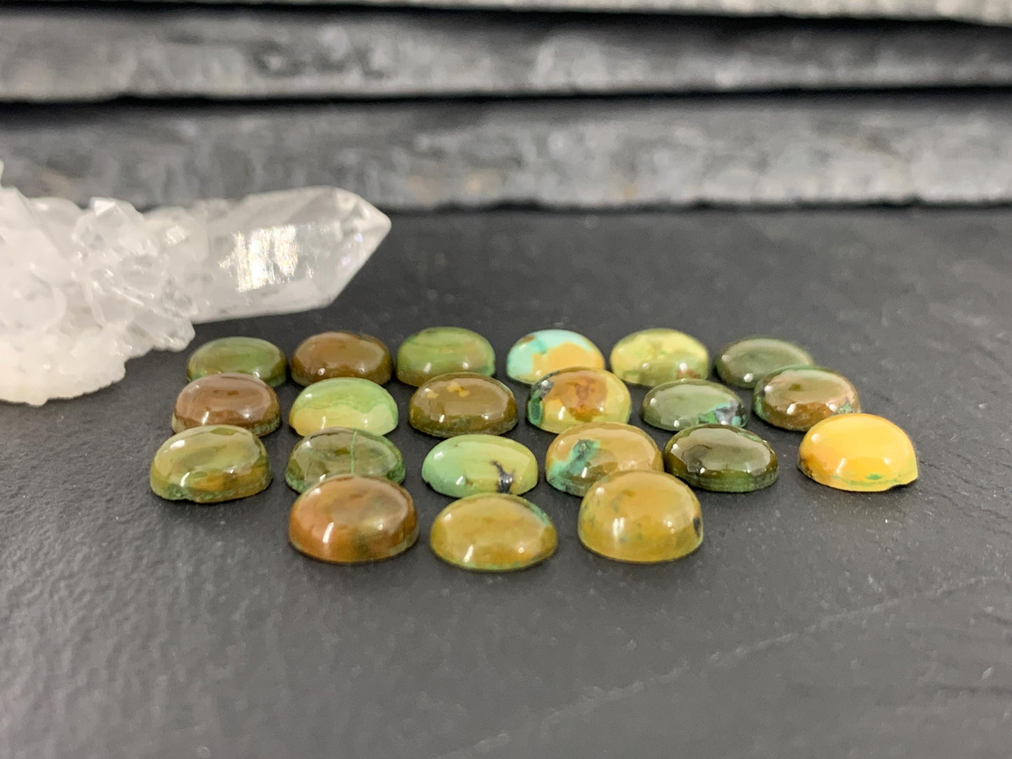 Tibetan Turquoise 7mm round cabochon