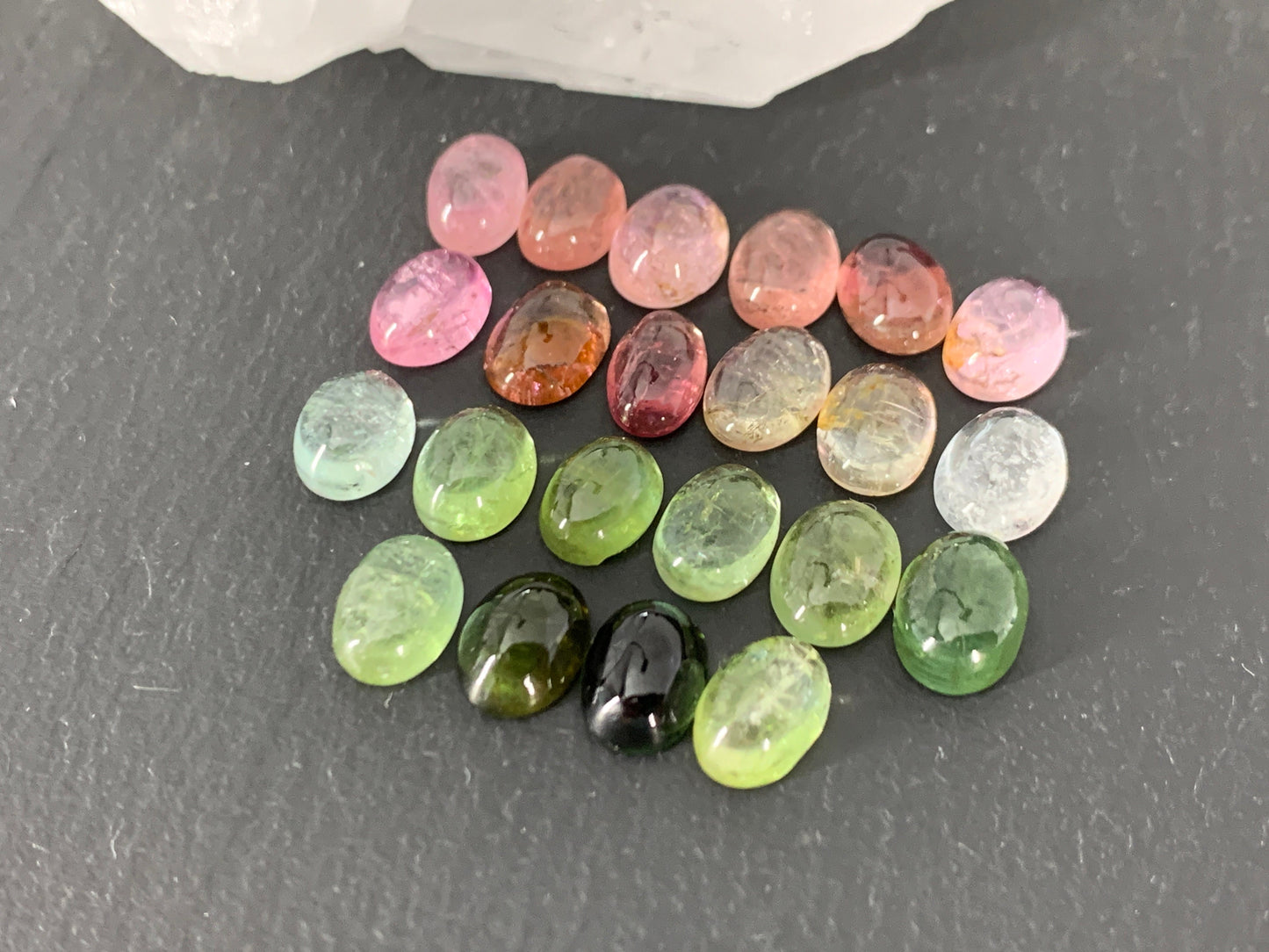 Tourmaline oval 5x7mm cabochon/ select your cabochon