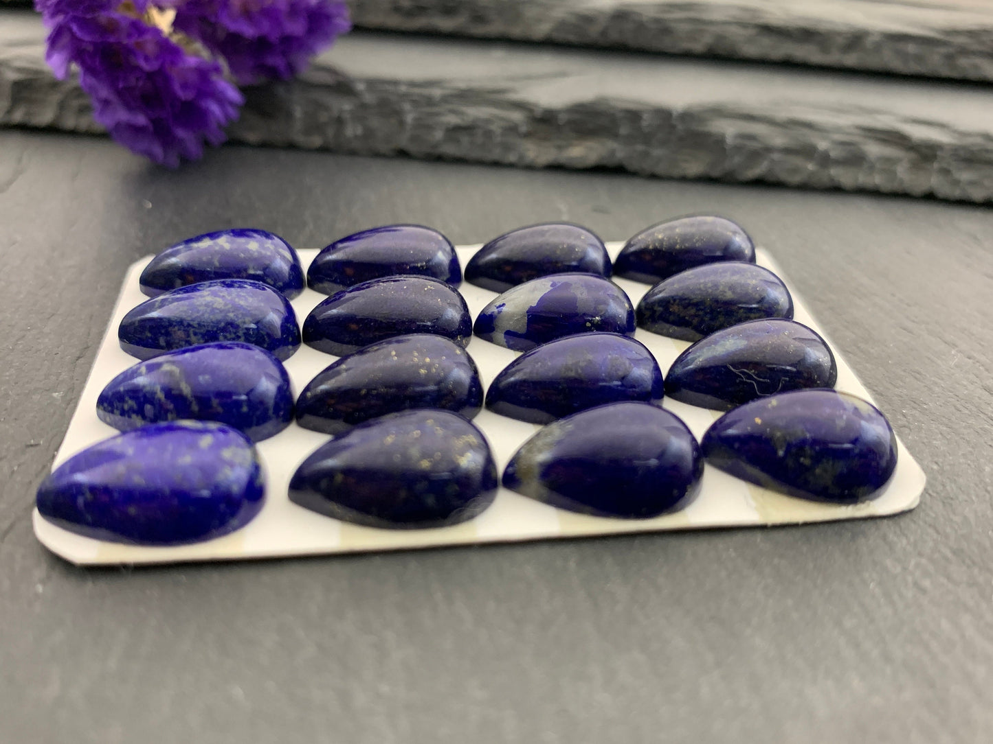 Lapis Lazuli pear 10x15mm cabochon - Calibrated cabochons