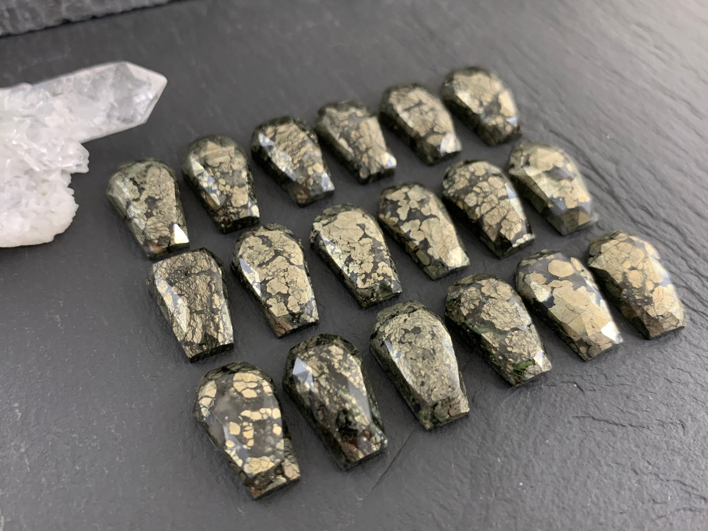 Marcasite Agate coffin 10x16mm cabochon | select your cabochon