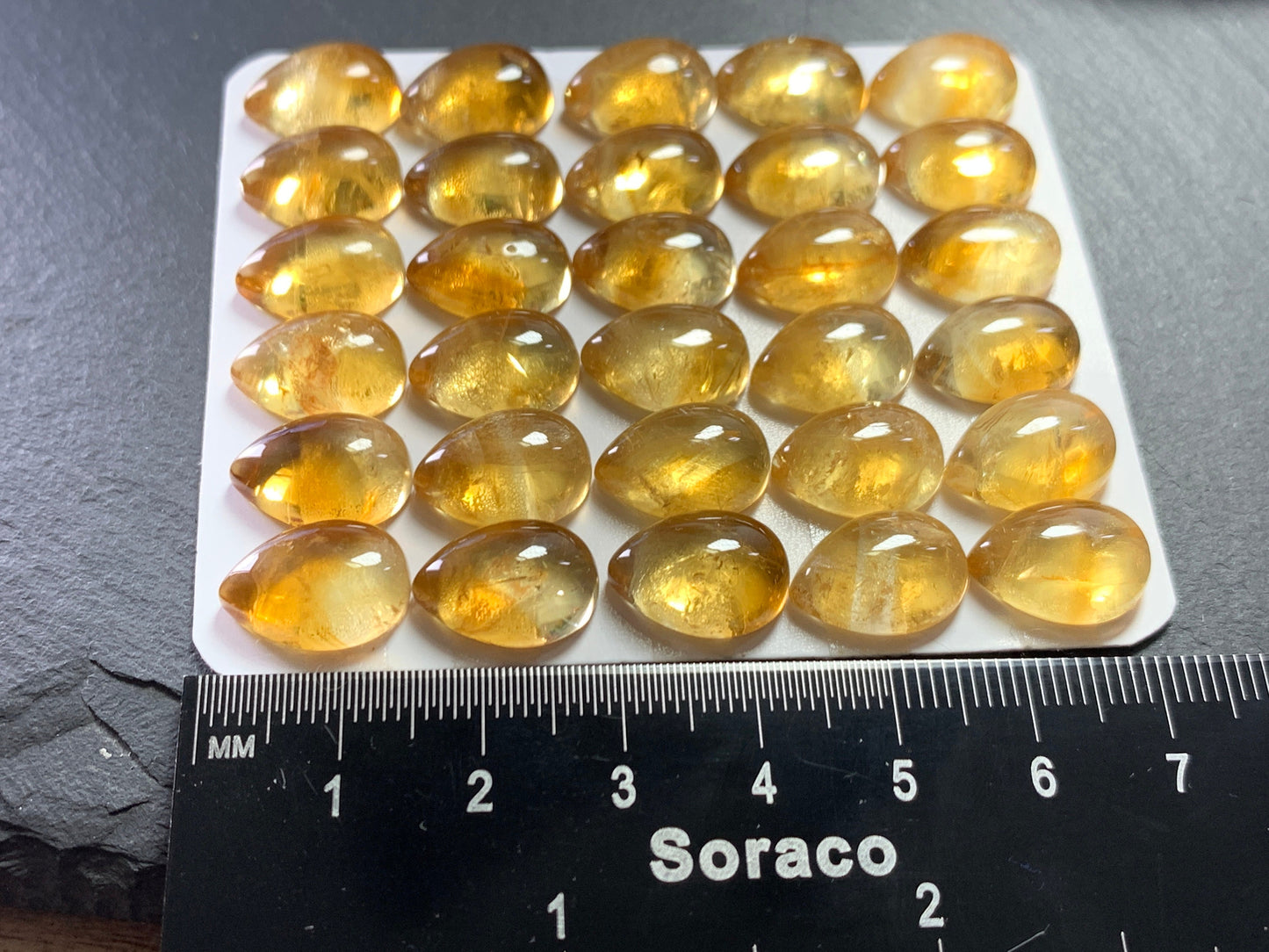 Citrine pear 10x14mm cabochon - Calibrated cabochons