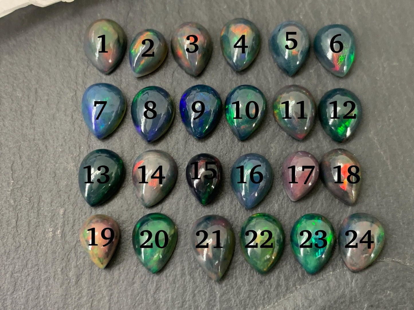 Black Ethiopian Opal 6x8mm cabochon