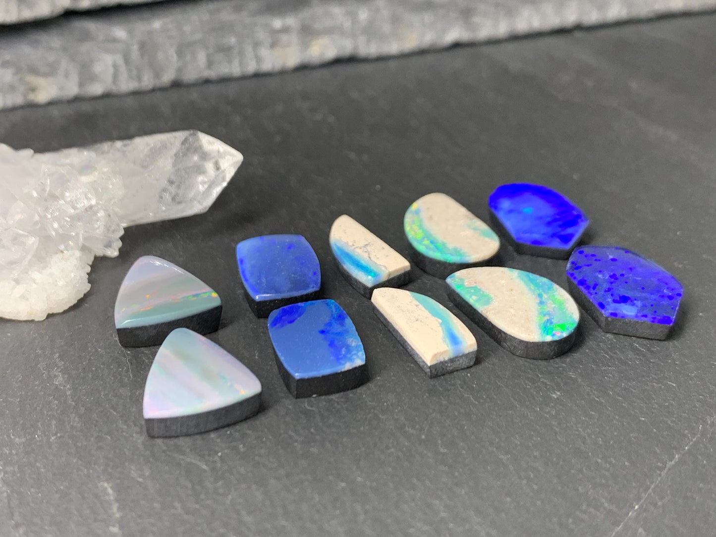Australian Opal doublet 10-15mm long cabochon