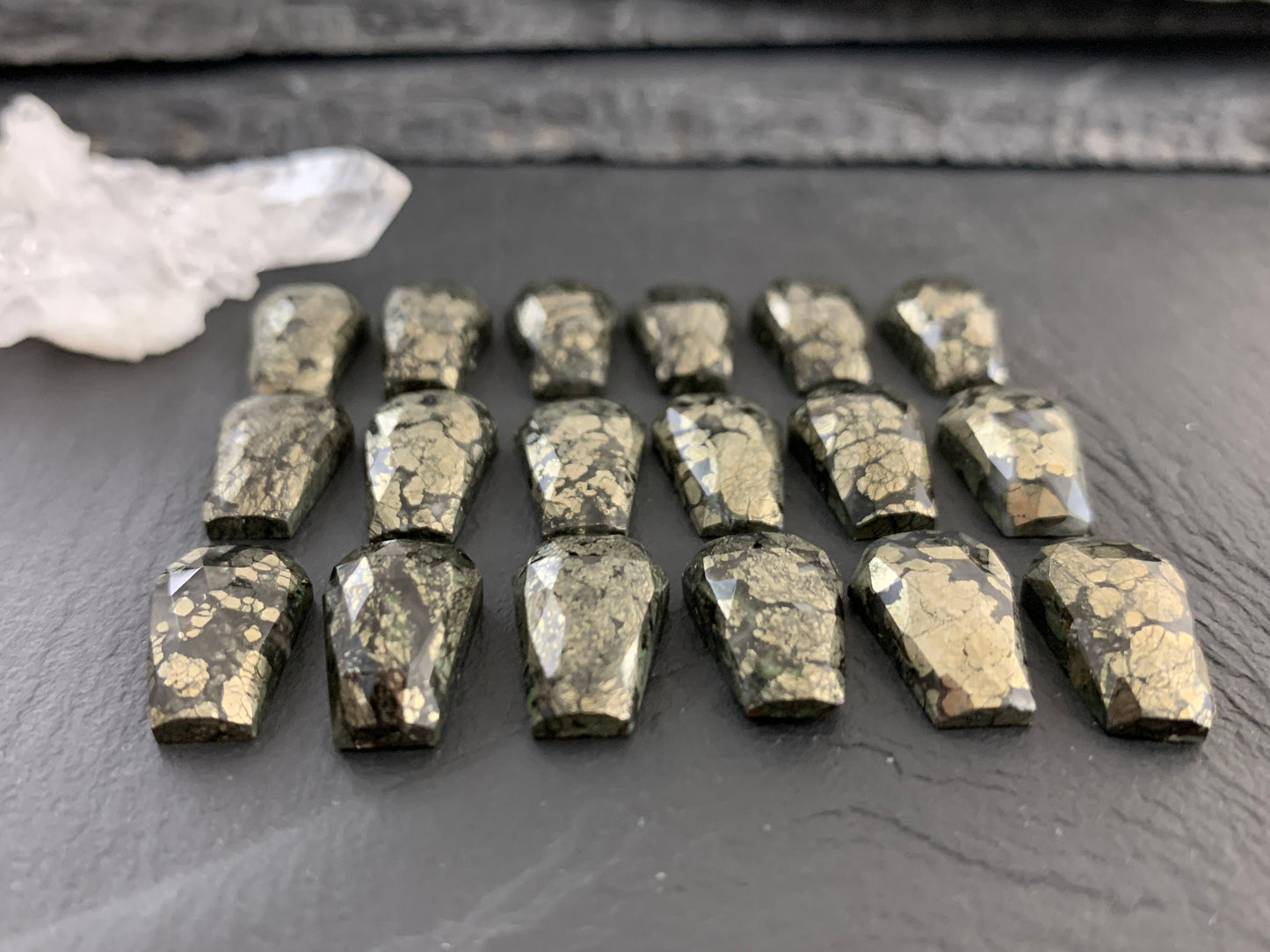 Marcasite Agate coffin 10x16mm cabochon | select your cabochon