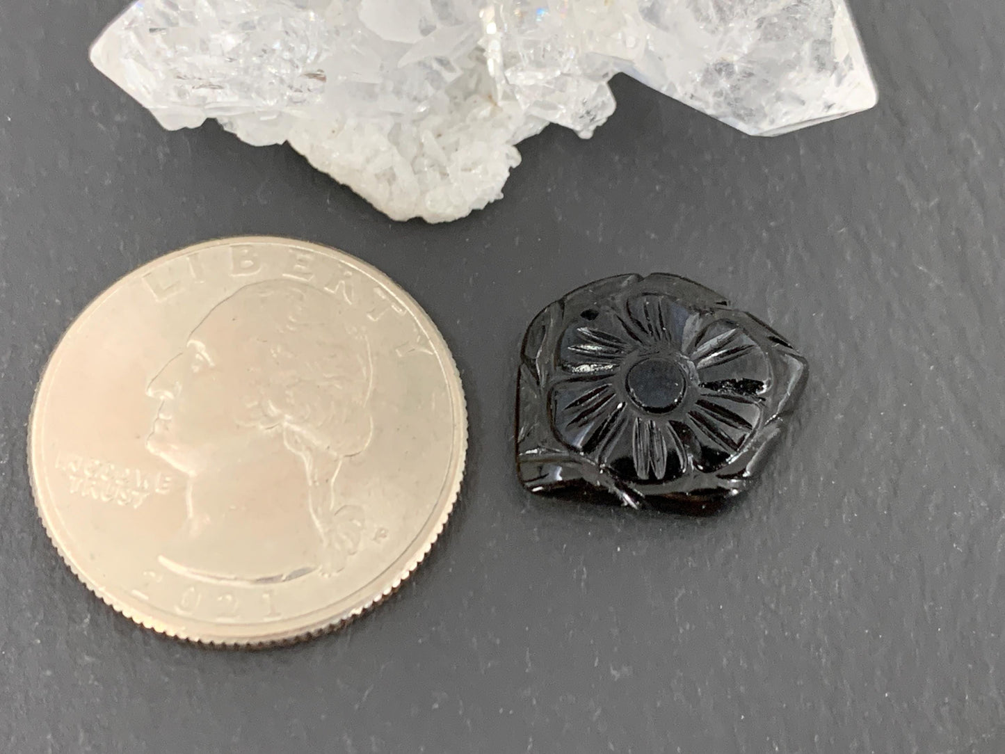 Carved Tourmaline 14x16x4mm cabochon