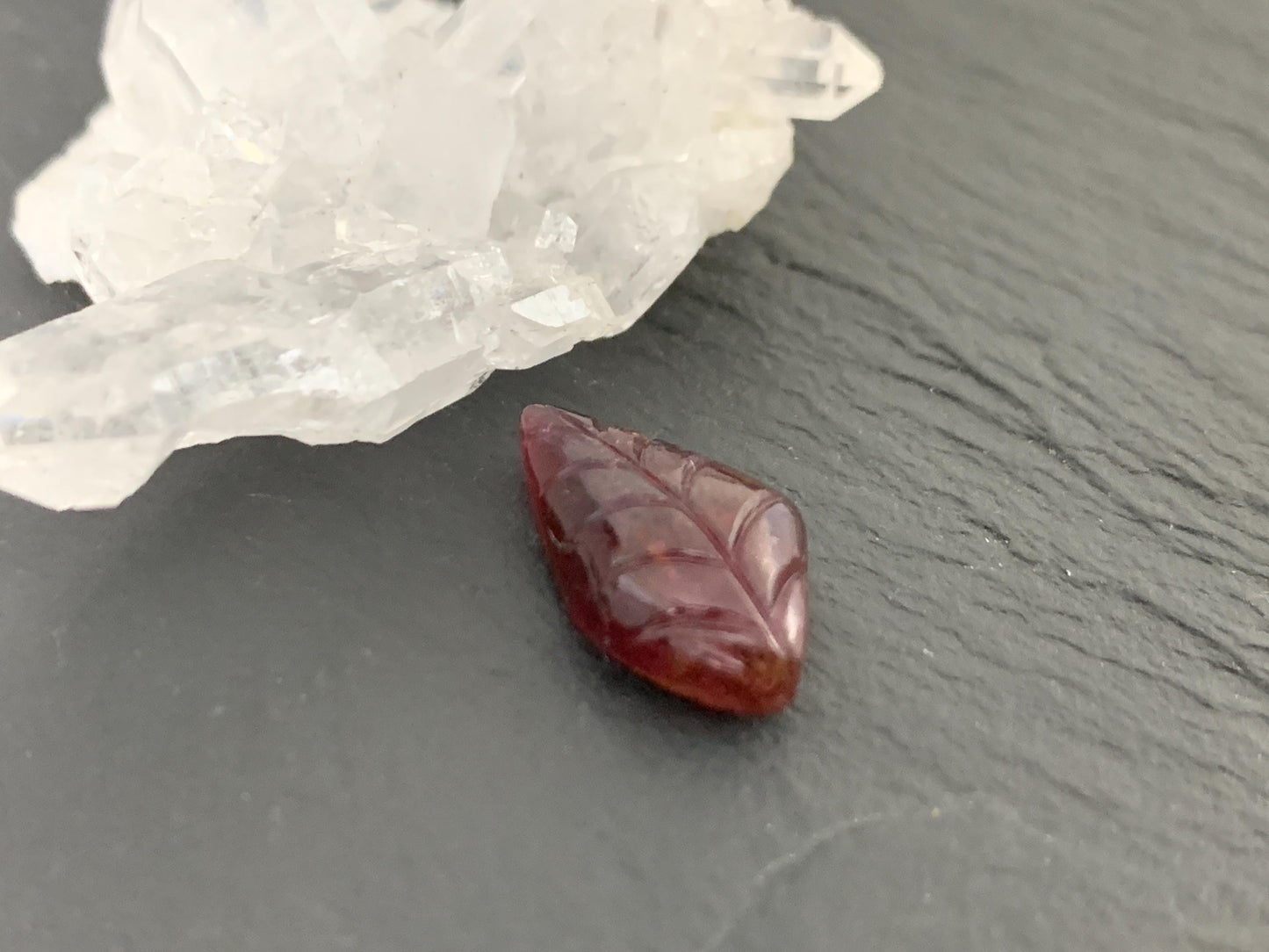 Carved Tourmaline 9x17x5mm cabochon