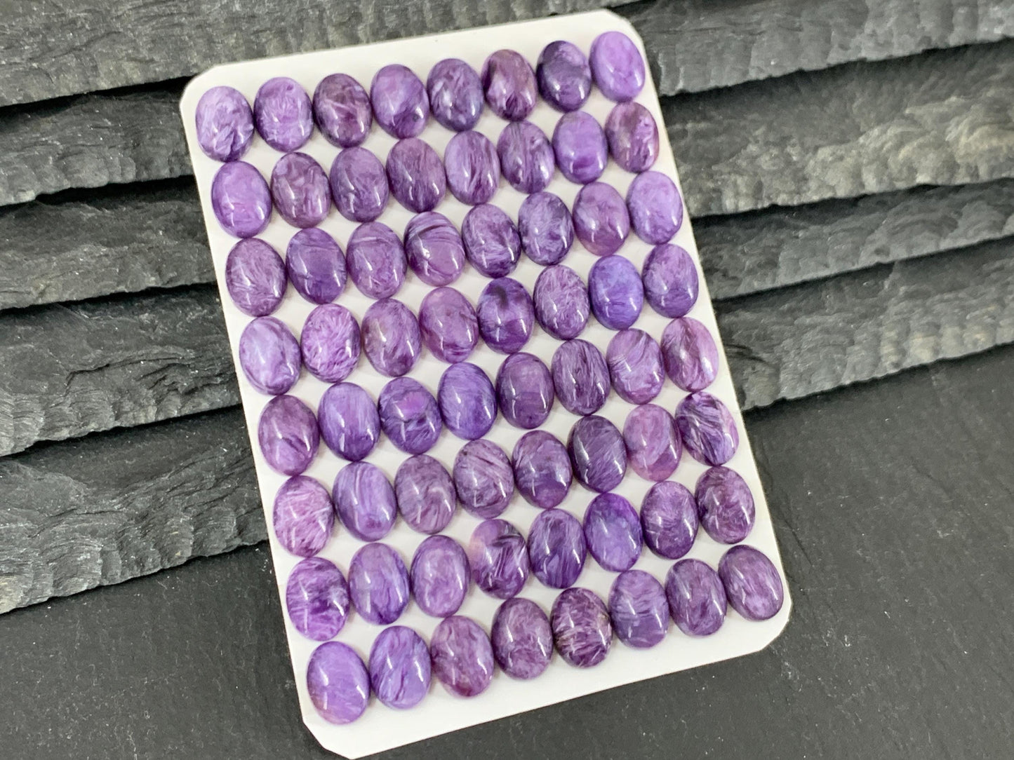 Charoite oval 6x8mm cabochon - Calibrated cabochons