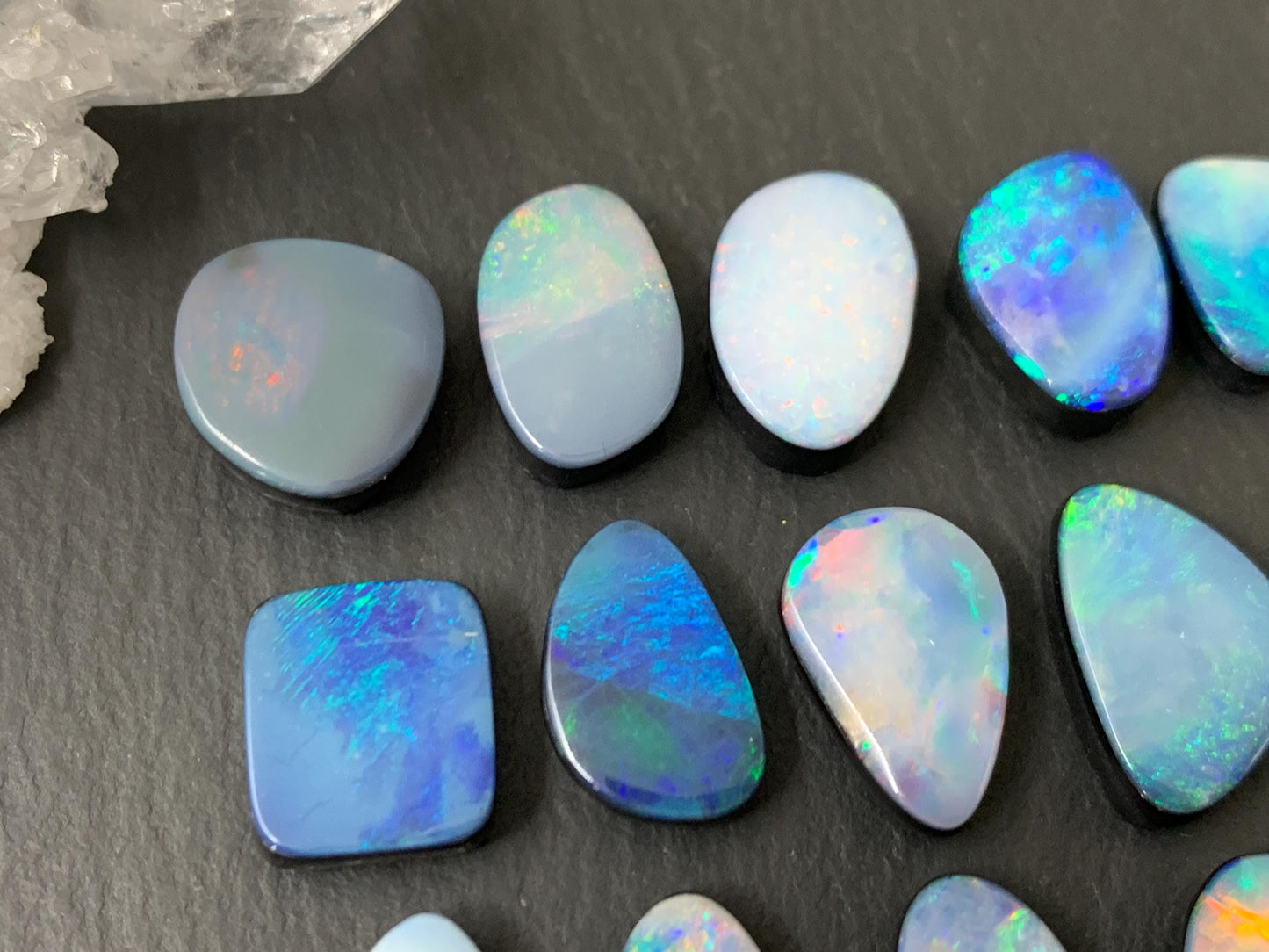 Australian Opal doublet 11-14mm long cabochon