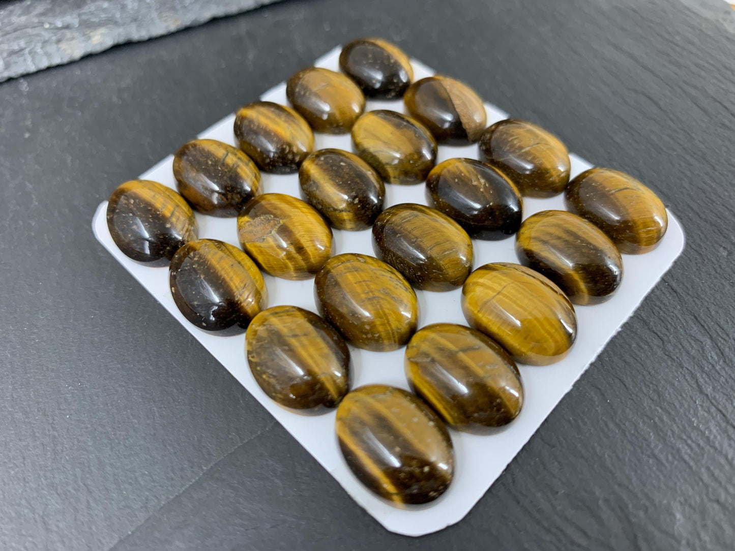 Tiger Eye oval 12x16mm cabochon - Calibrated cabochons
