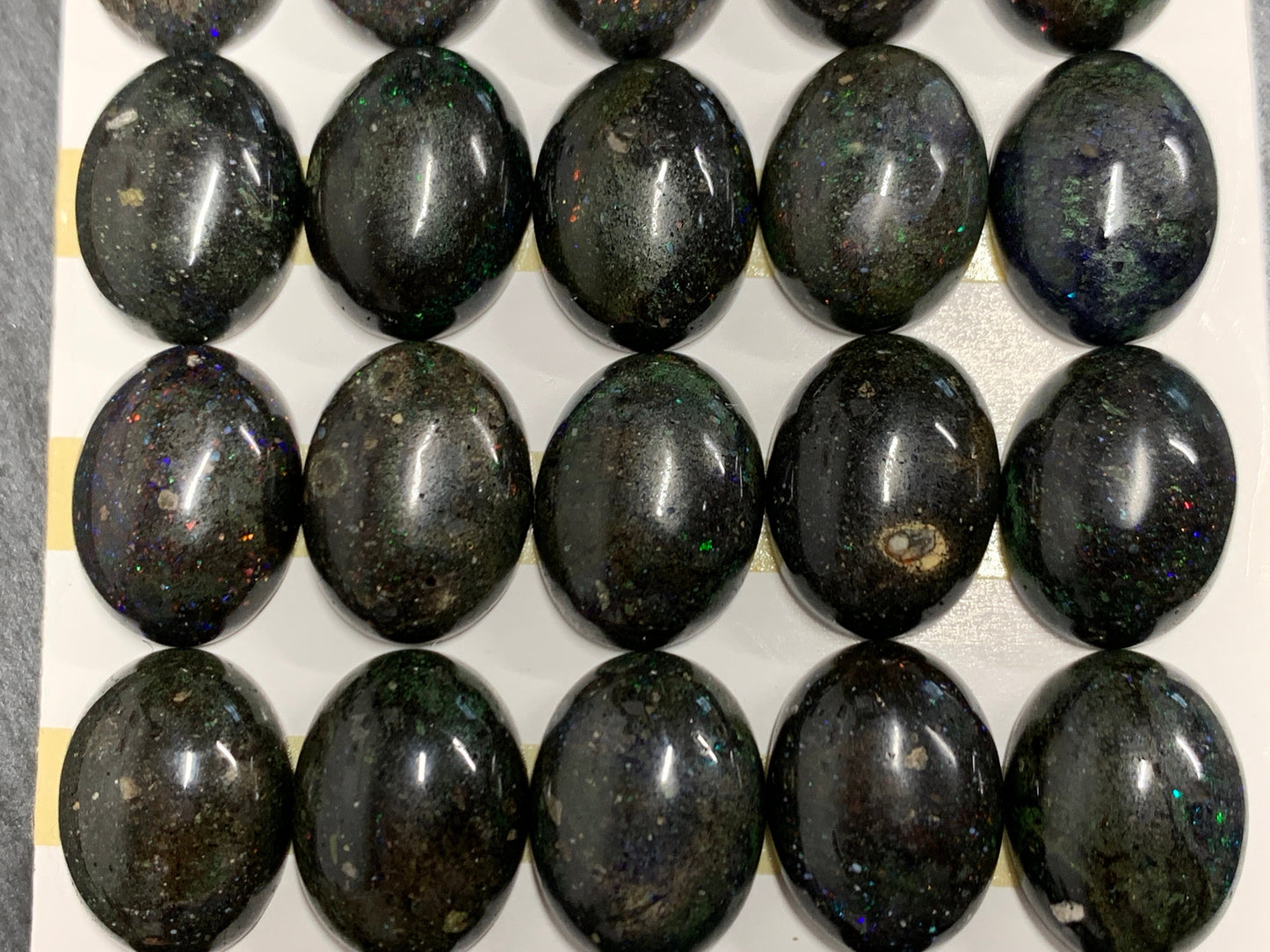 Black Andamooka Opal oval 12x16mm cabochon - Matrix Australian Opal
