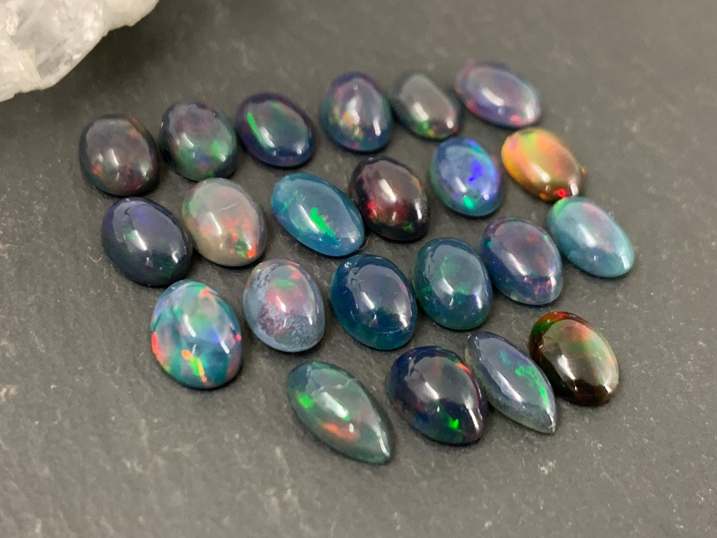 Black Ethiopian Opal oval 5x7mm cabochon