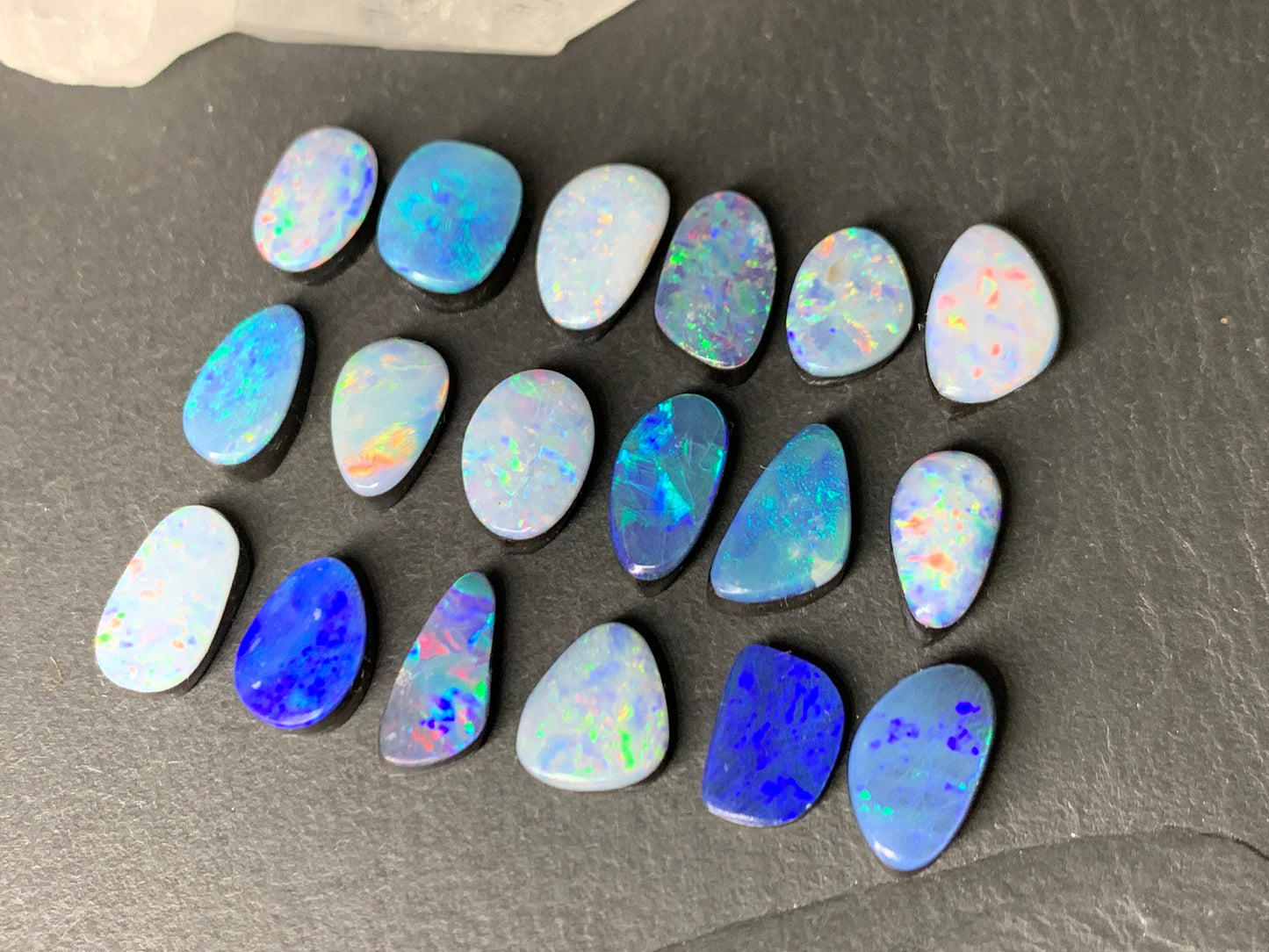 Australian Opal doublet 10-12mm long cabochon