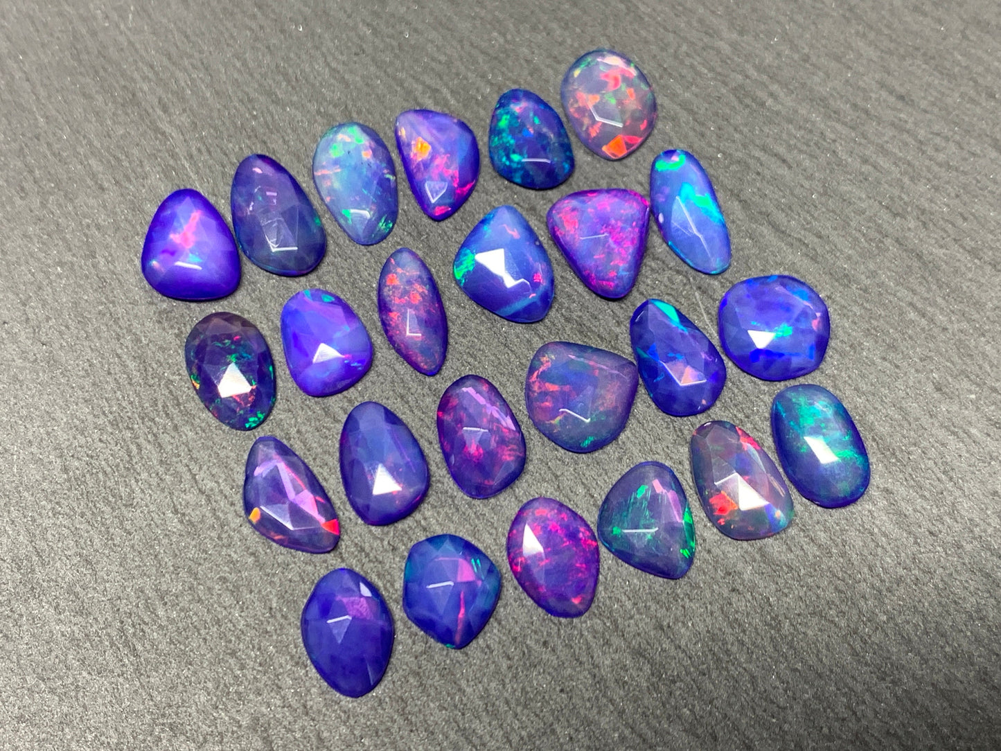 Faceted Purple Ethiopian Opal 10-11mm cabochon
