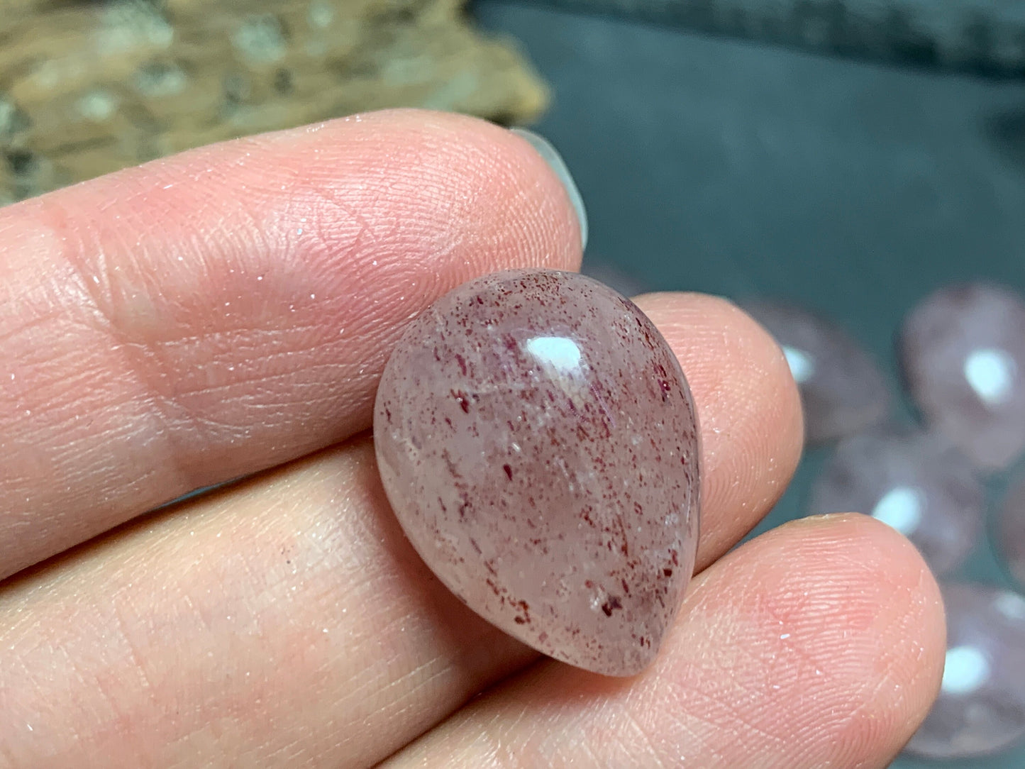 Red Sunstone pear 15x20mm Cabochon - Calibrated cabochons