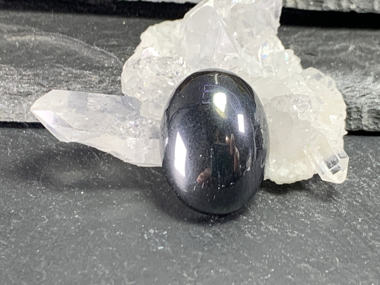 Hematite oval 15x20mm cabochon - Calibrated cabochons