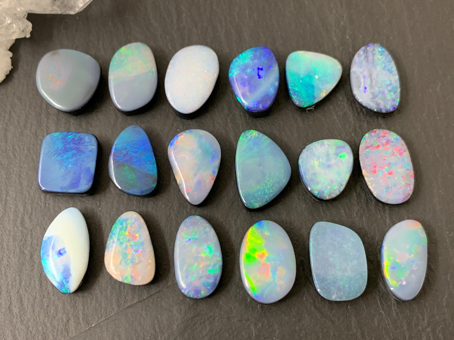 Australian Opal doublet 11-14mm long cabochon