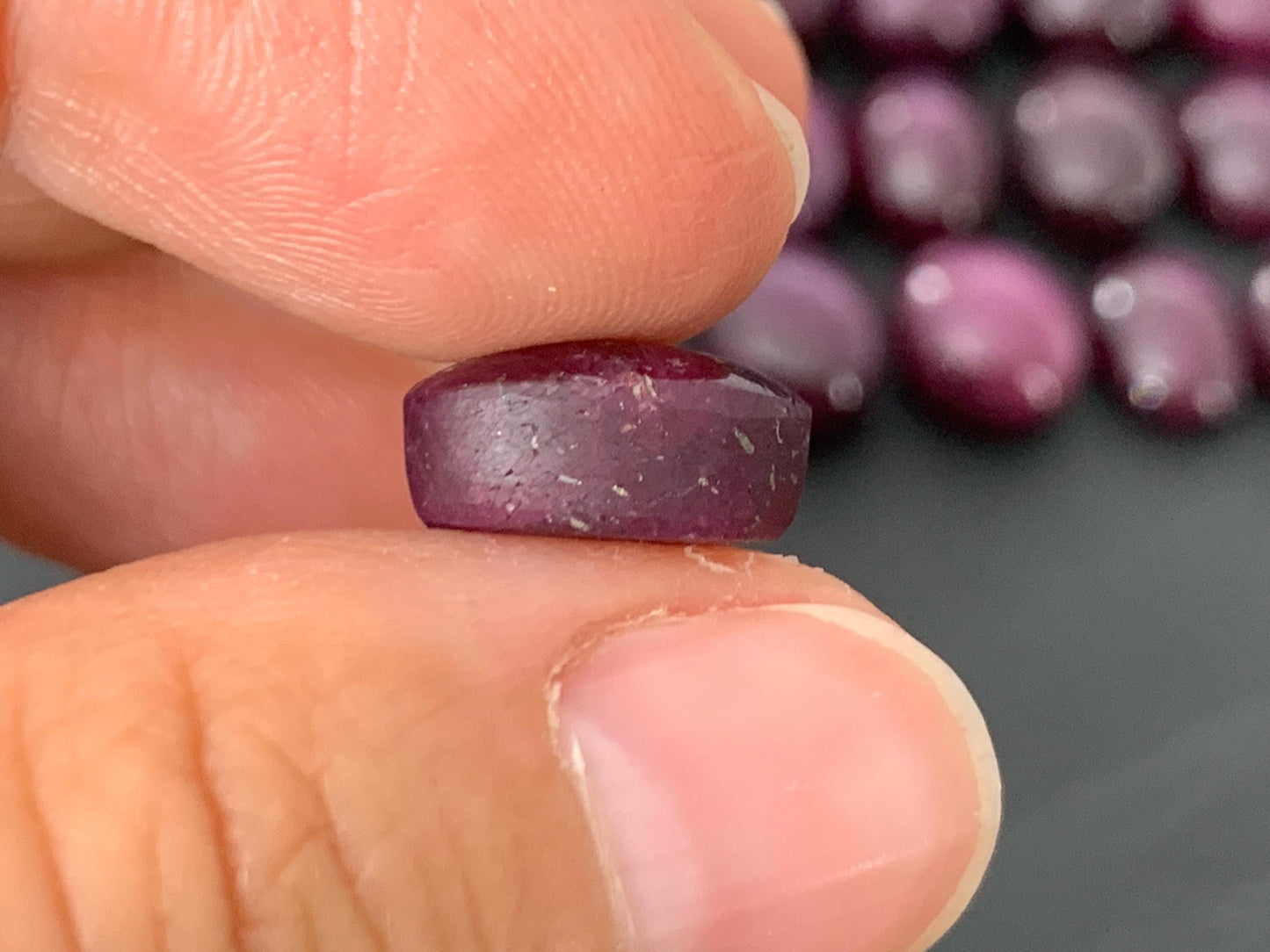 Ruby cabochon 12-13mm long
