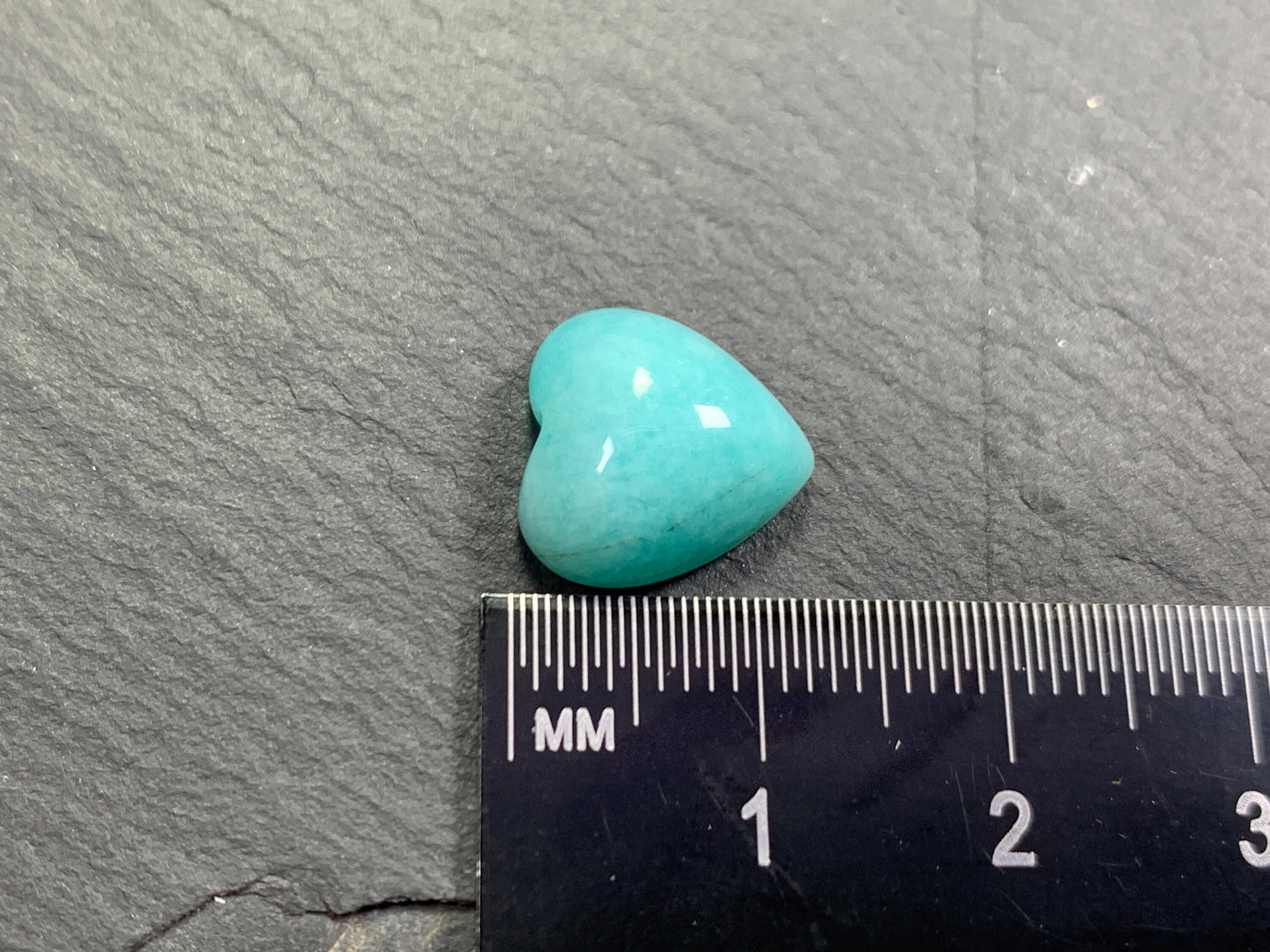 Amazonite heart 12x12mm cabochon - Calibrated cabochons