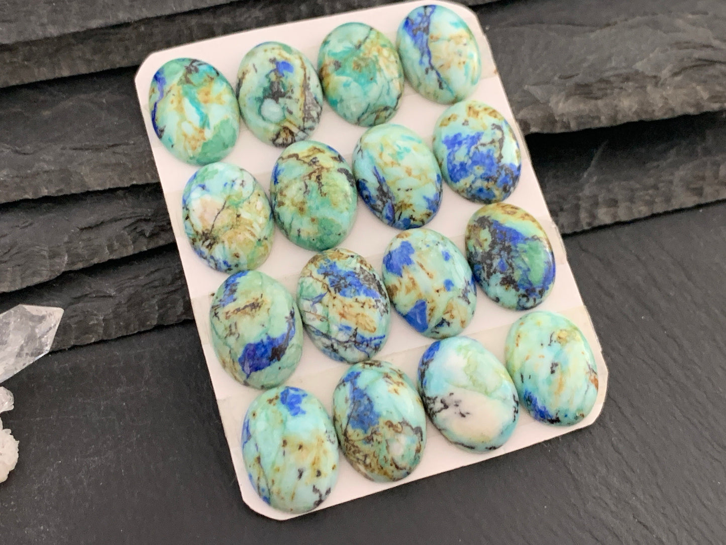 Azurite oval 15x20mm cabochon- Calibrated cabochons