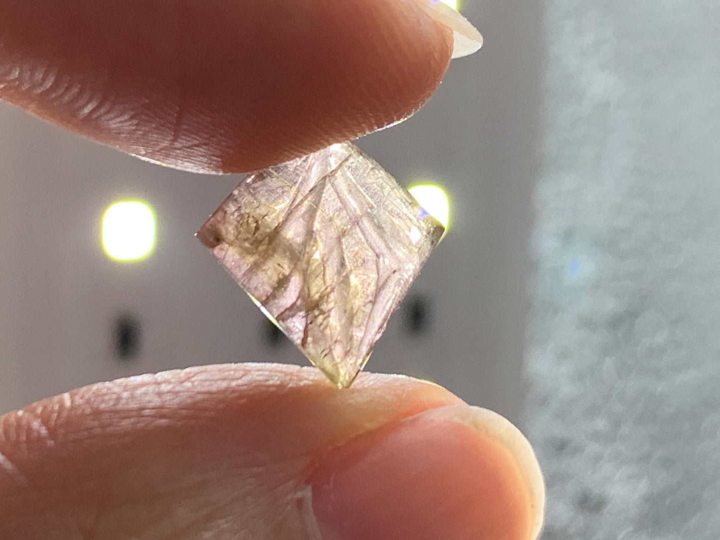 Faceted Watermelon Tourmaline 11x12.5x3mm cabochon