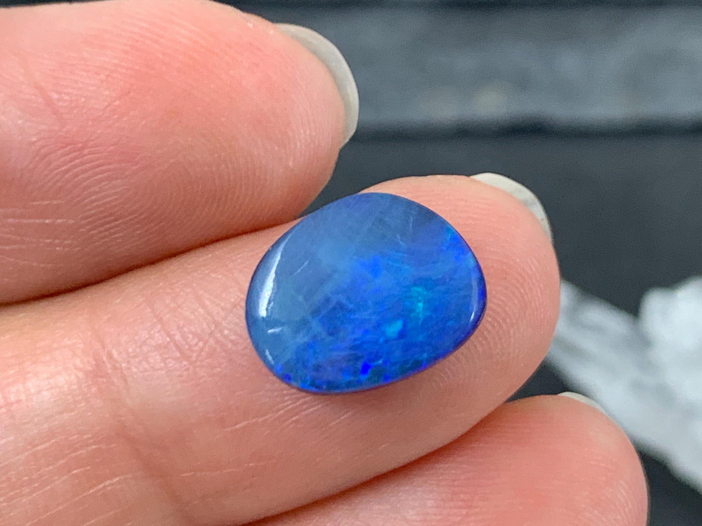 Australian Opal Doublet Cabochon 9x11.5x4mm Free Form Natural Gemstone
