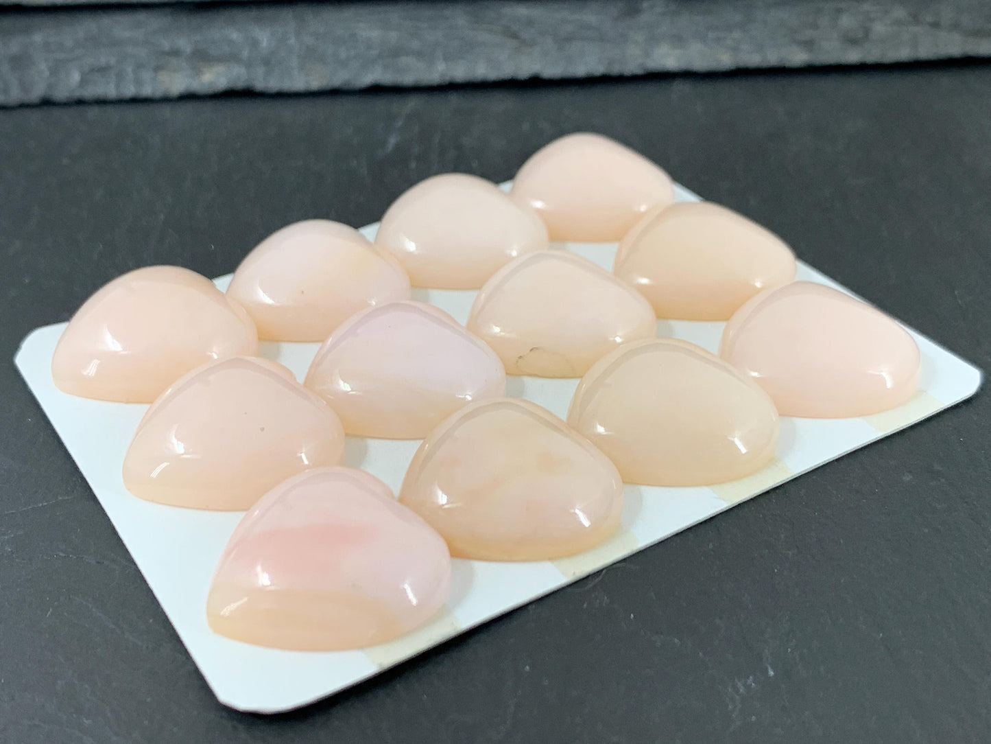 Pink Opal Heart Cabochon 20mm - Natural Calibrated Gemstone Jewelry
