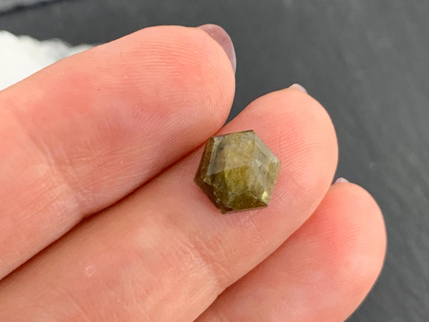 Discounted Faceted Labradorite hexagon 8mm cabochon| lot of 6 pieces