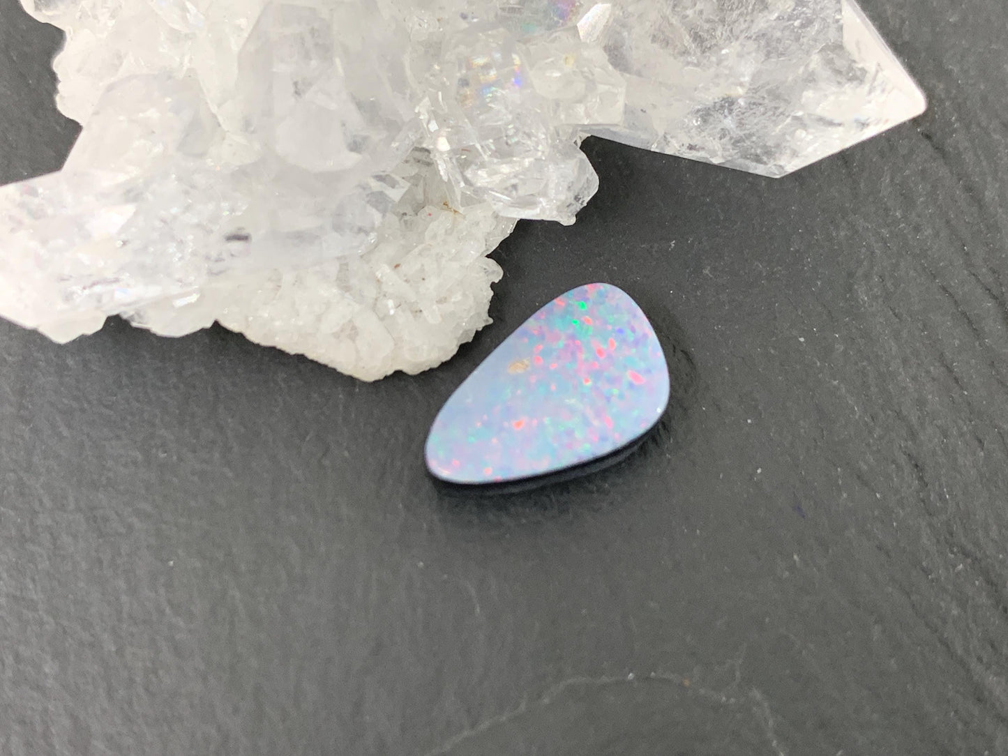 Discounted Australian Opal doublet cabochon 9x12x4mm