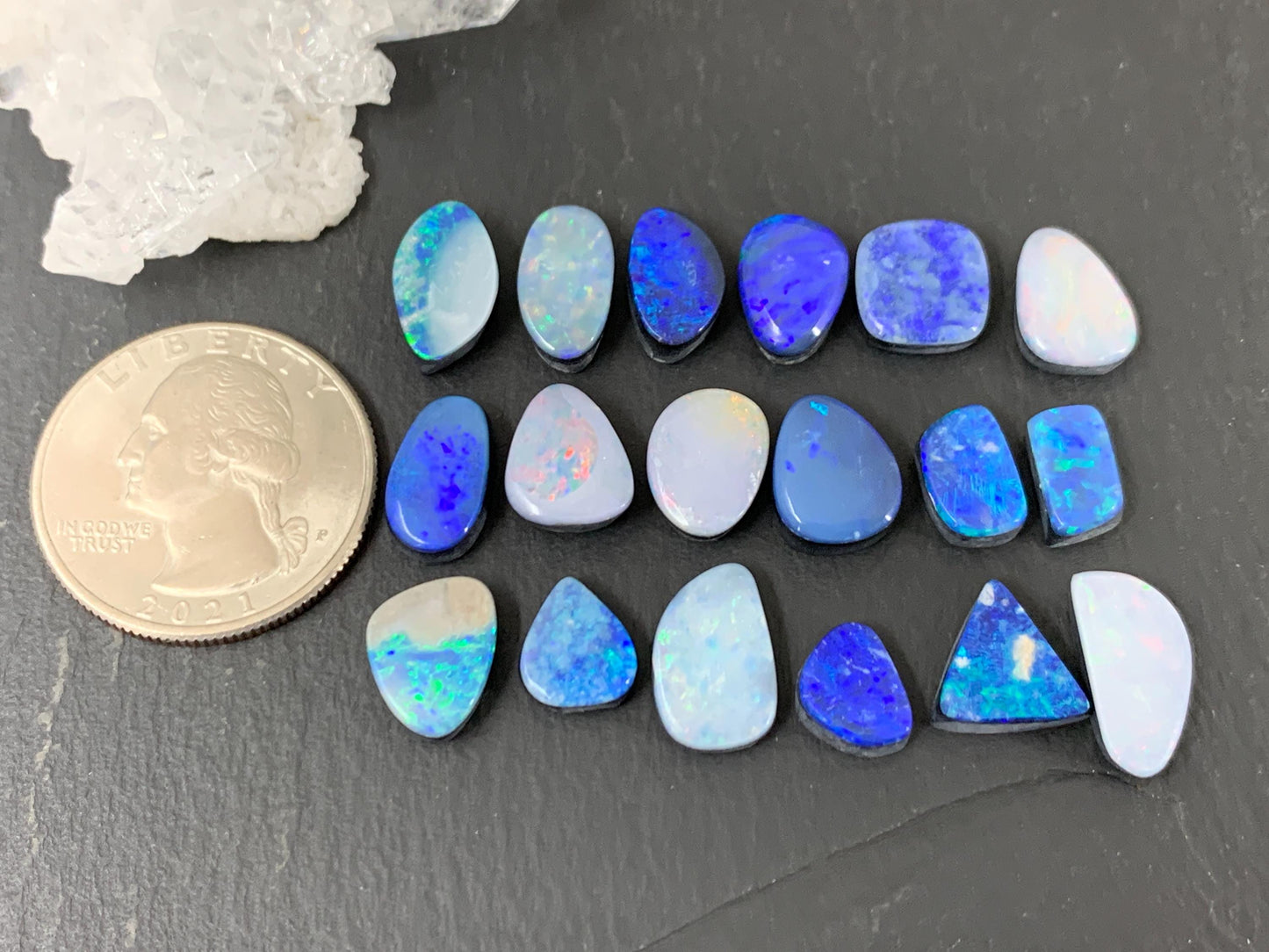Australian Opal Doublet 9-14mm long cabochon