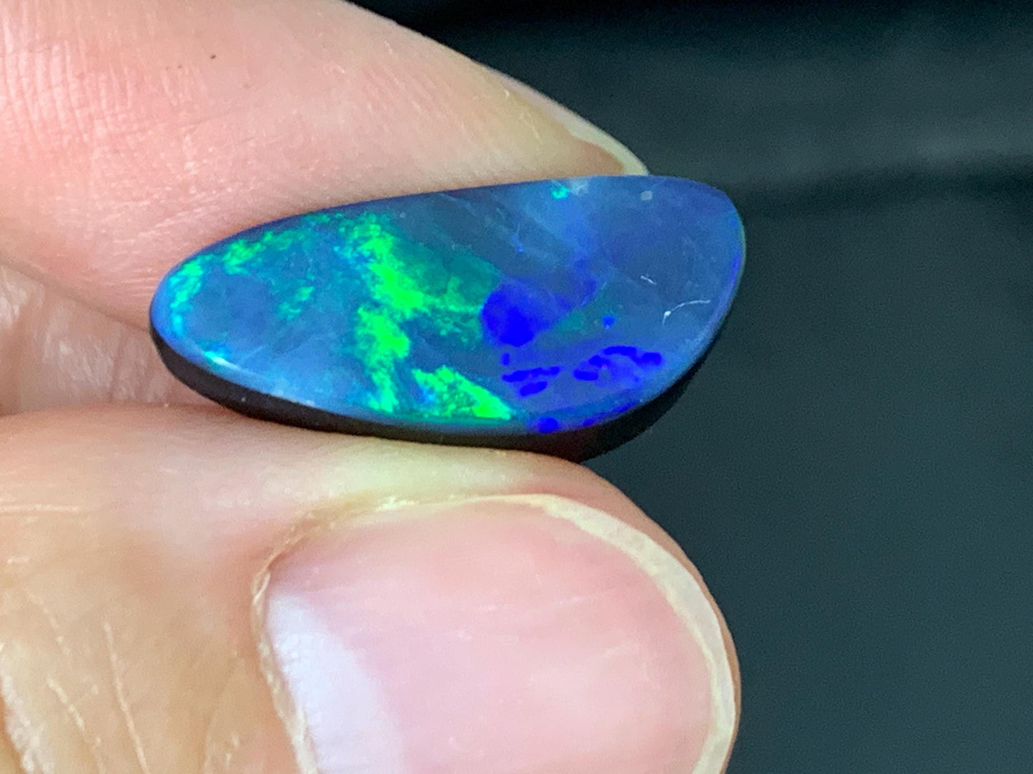 Australian Opal doublet 9x19x4mm cabochon