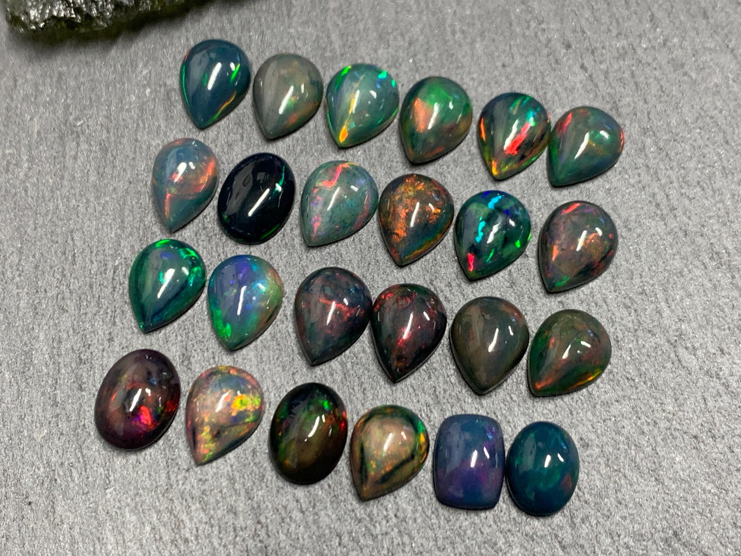 Black Ethiopian Opal 8-9mm long cabochon