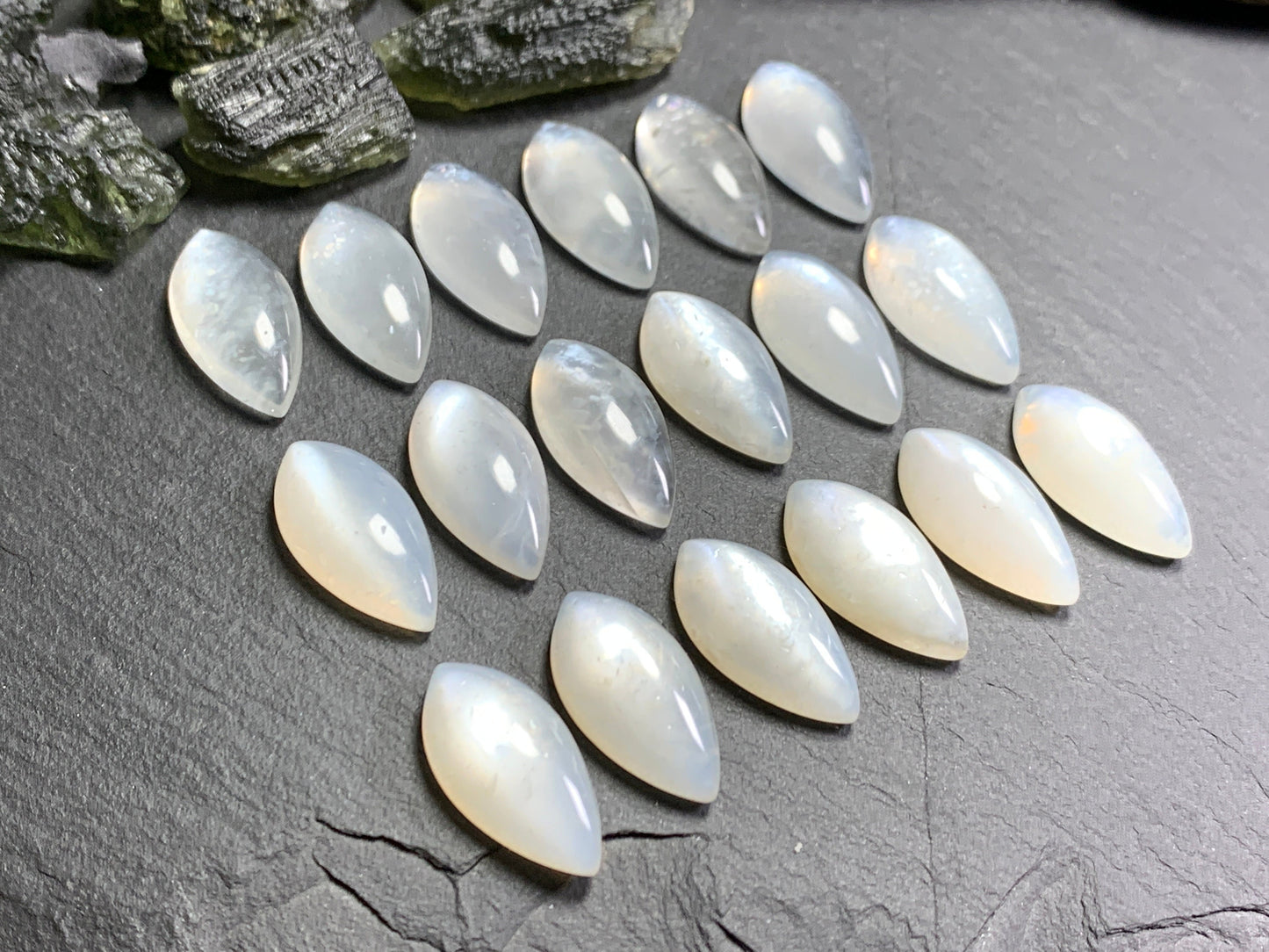 White MoonStone Miss Asia 10x20mm cabochon