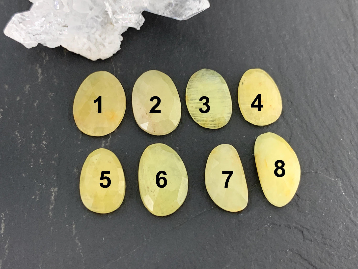 Faceted Yellow Sapphire 11x15x2.5mm cabochon