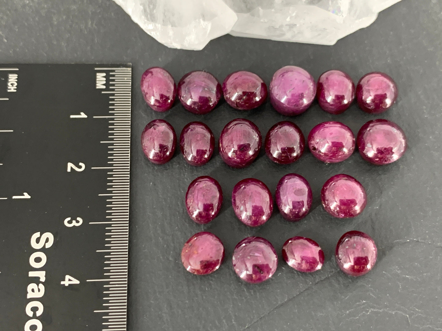 Ruby 7-8mm long cabochon