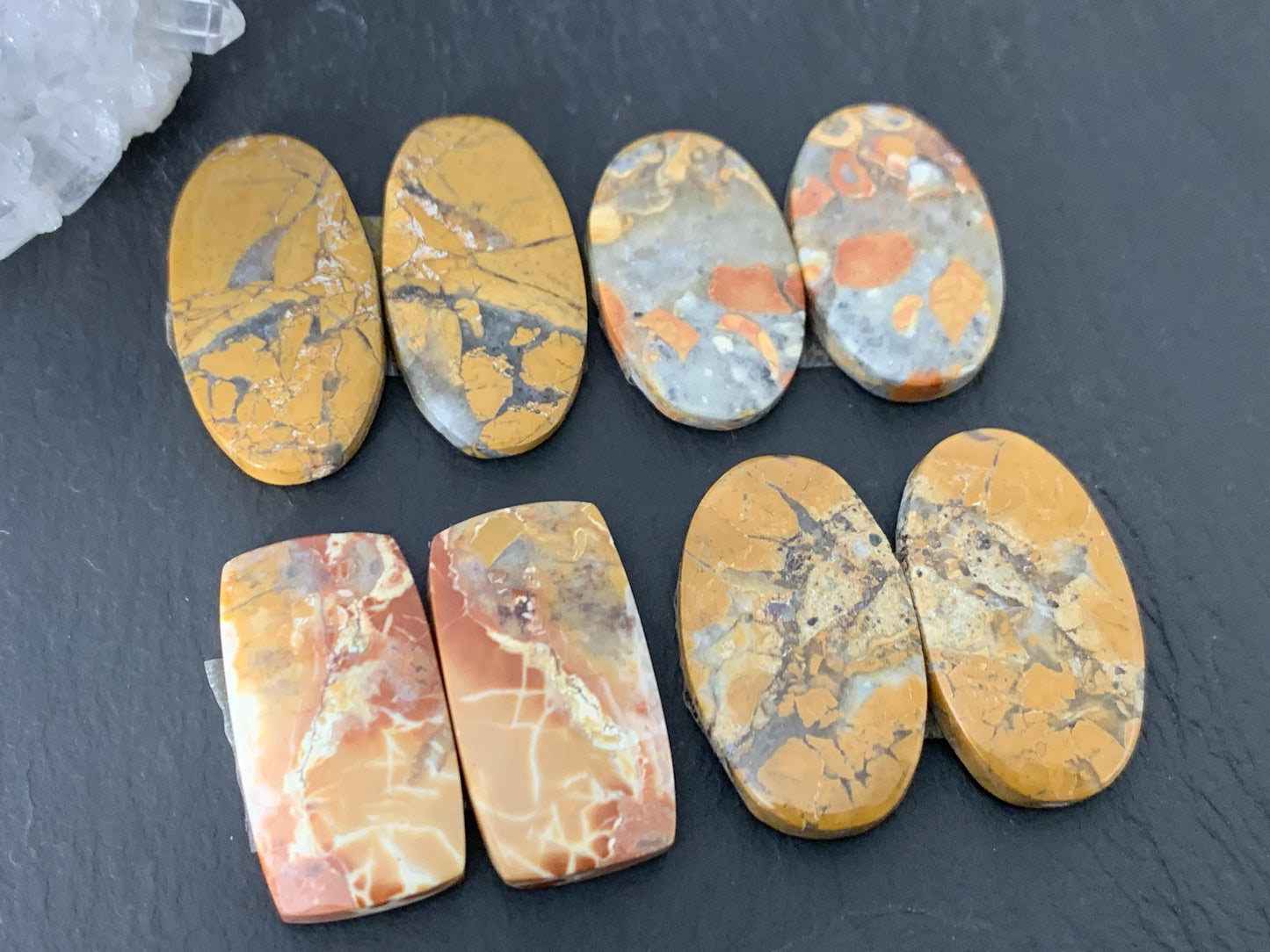 Maligano Jasper cabochon pair
