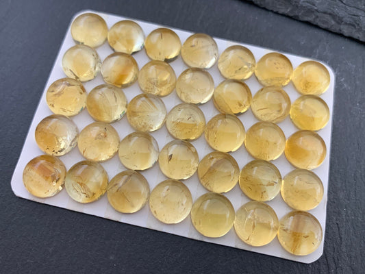 Citrine round 10mm cabochon - Calibrated cabochons