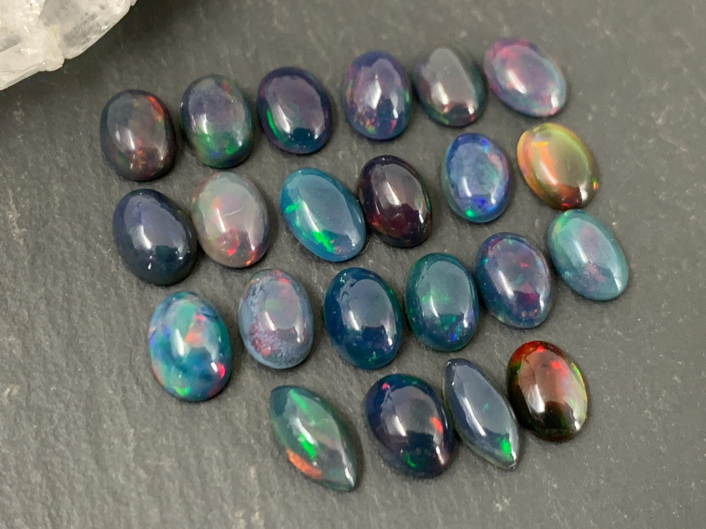 Black Ethiopian Opal oval 5x7mm cabochon