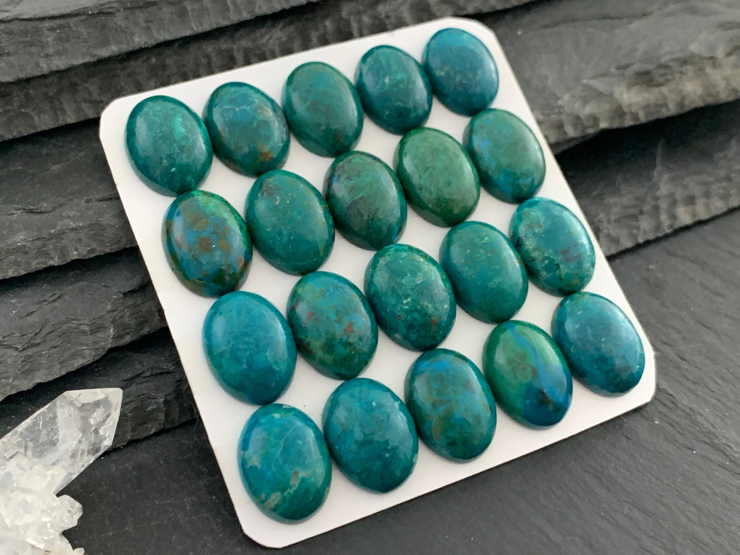Chrysocolla oval 12x16mm cabochon - Calibrated cabochons