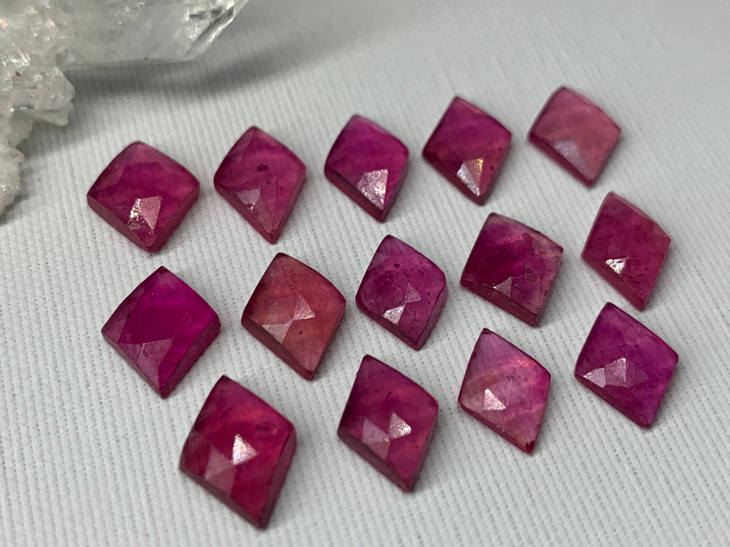 Faceted 10-11mm Thailand Pink Sapphire cabochon