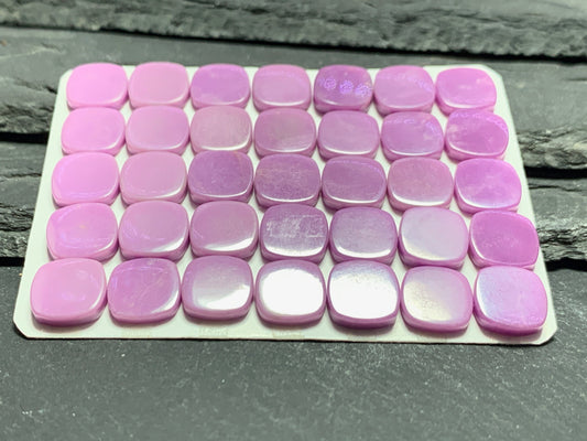 Flat Phosphosiderite square cushion 10mm Cabochon - Calibrated cabochons