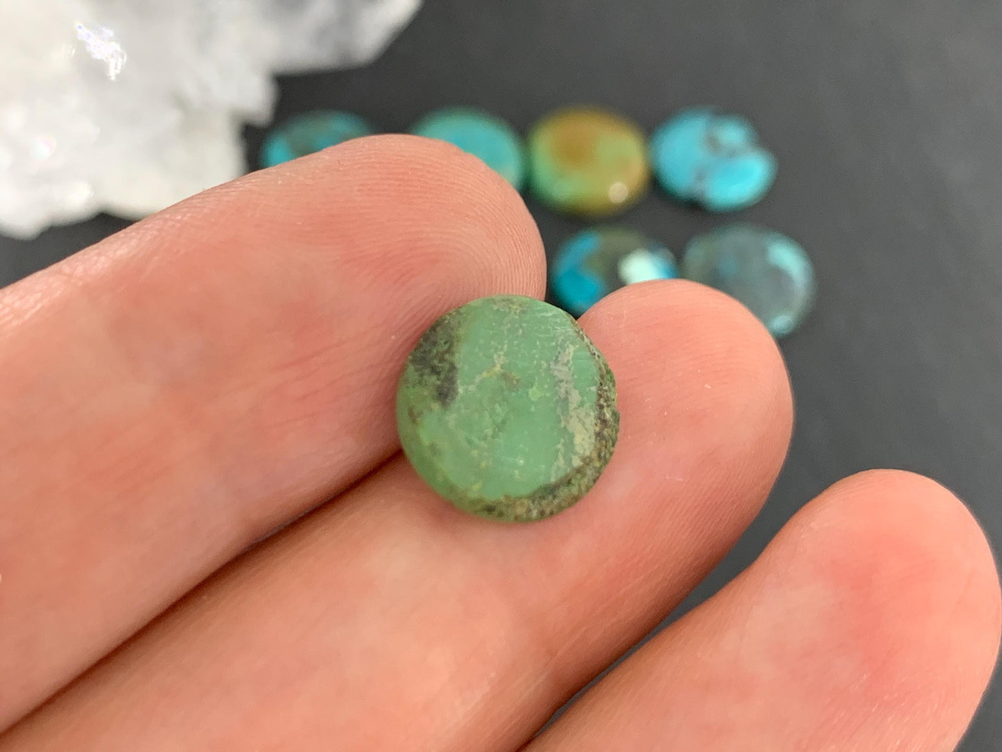 Tibetan Turquoise 7mm round cabochon