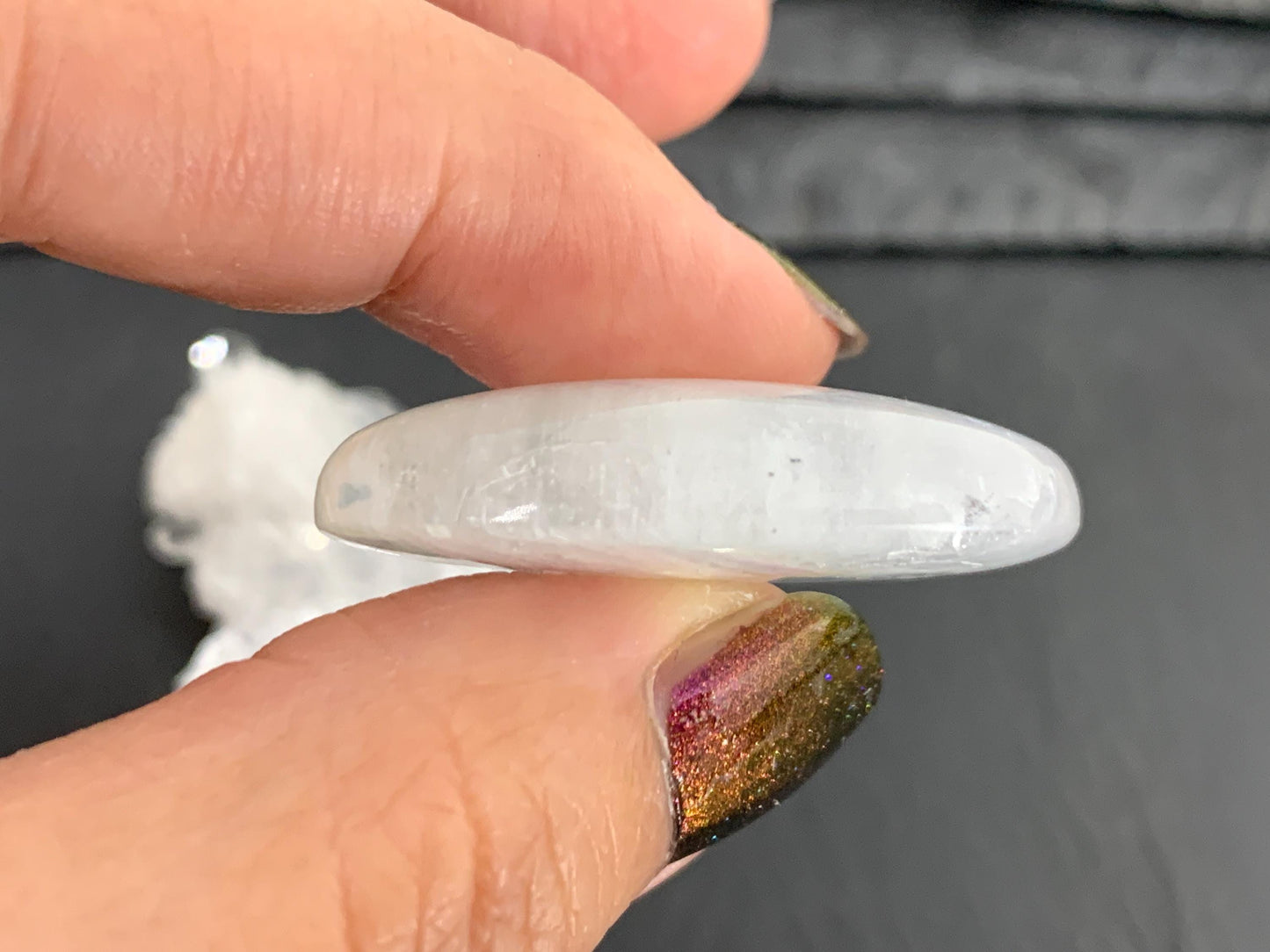 Rainbow Moonstone oval 35x24x9mm cabochon