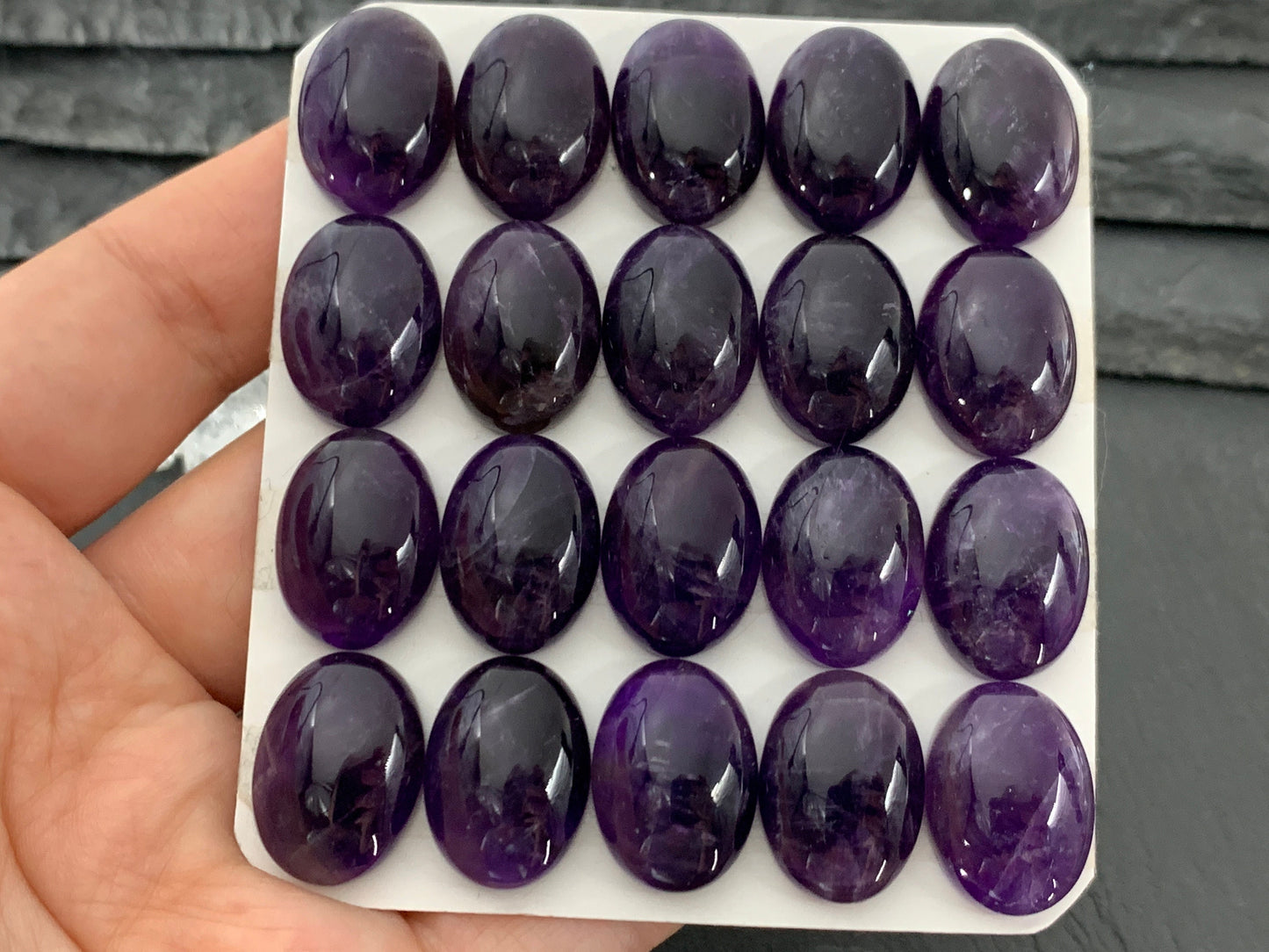 Amethyst oval 13x18mm cabochon - Calibrated cabochons