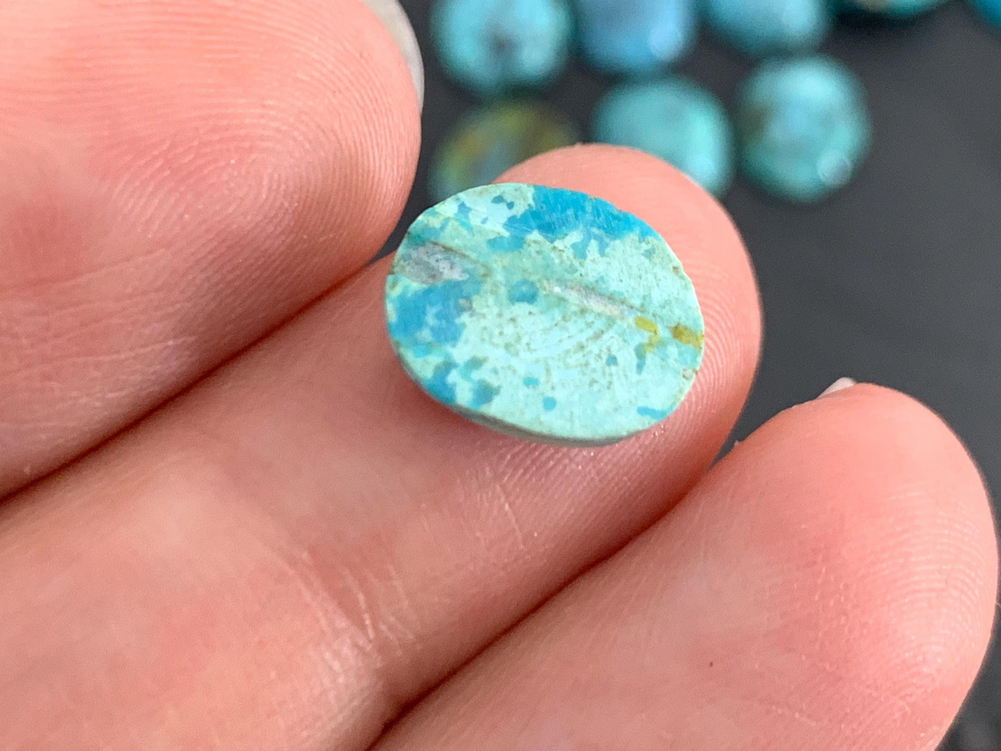 Tibetan Turquoise oval 9x11mm cabochon/ Select your cabochon