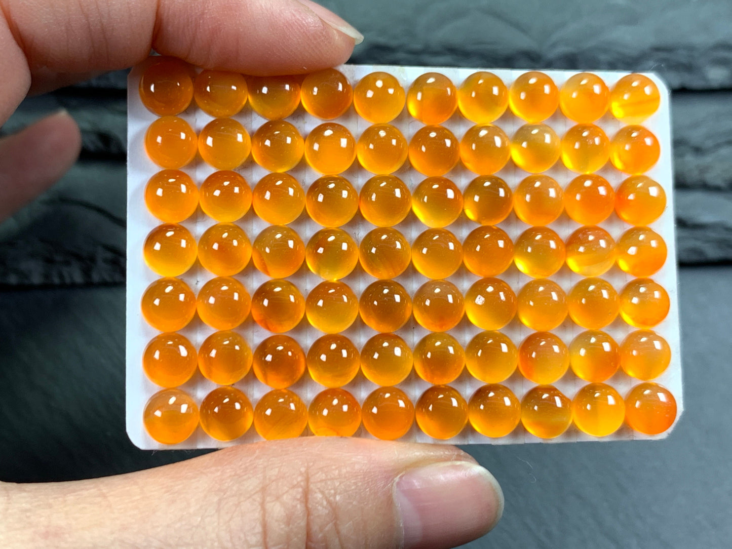 Carnelian round 6mm Cabochon - Calibrated cabochons