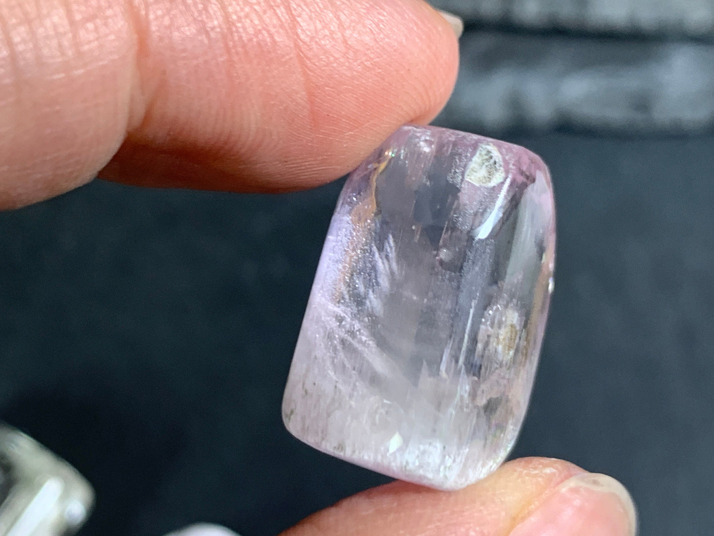 Tumbled Kunzite from Pakistan 20-27mm long- not drilled gemstone