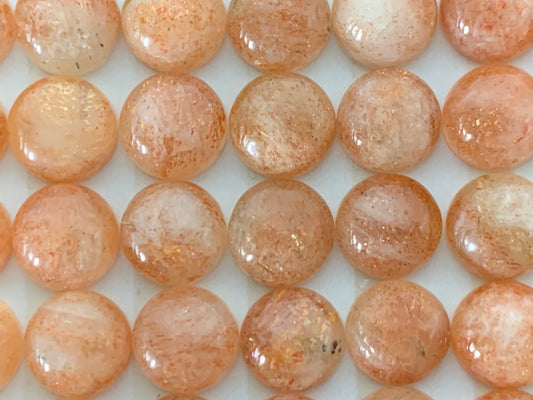 Sunstone round 10mm cabochon - Calibrated cabochons
