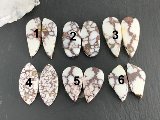 Wild Horse Jasper 21-26mm long cabochon pair