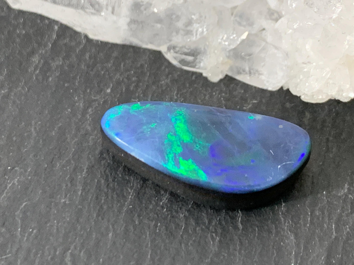 Australian Opal doublet 9x19x4mm cabochon